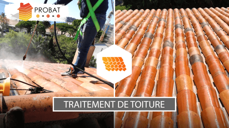 Nettoyage haute pression d'une toiture en tuile avec traitement hydrofuge