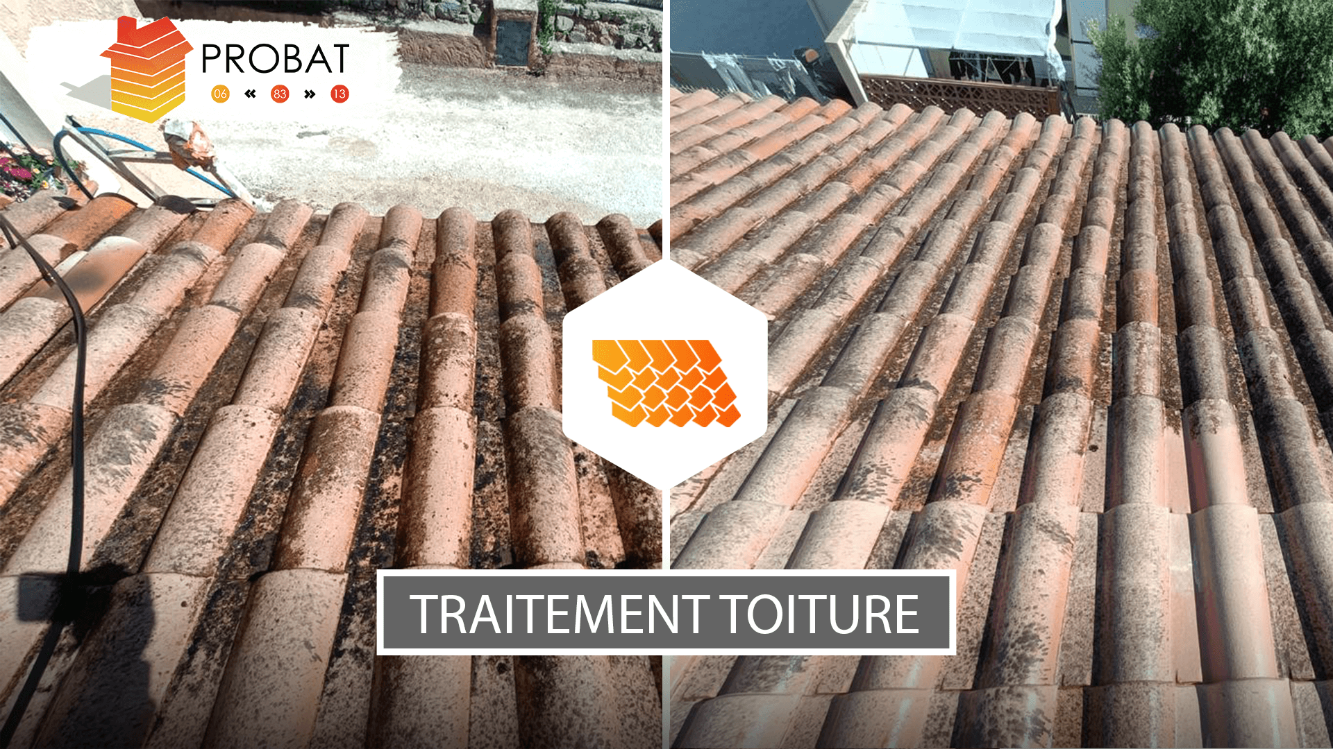 Traitement de toiture coloré et incolore PACA