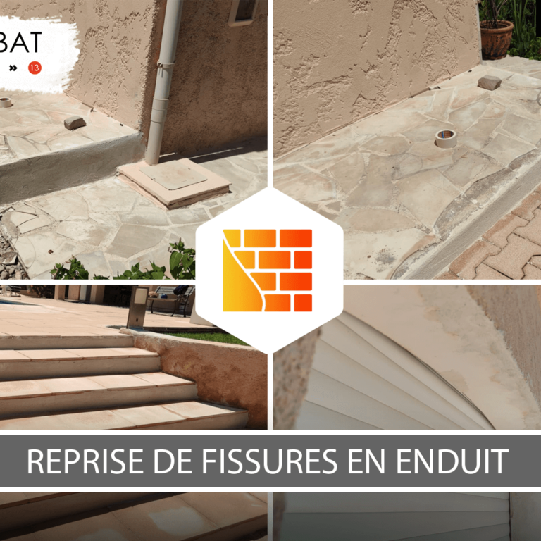 Reprise de fissures en enduit avant traitement hydrofuge au Cannet-des-Maures