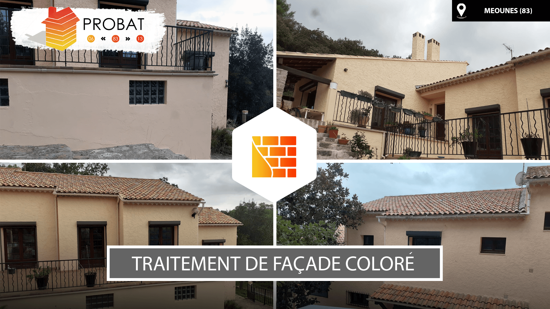 Traitement façade coloré Méounes Var