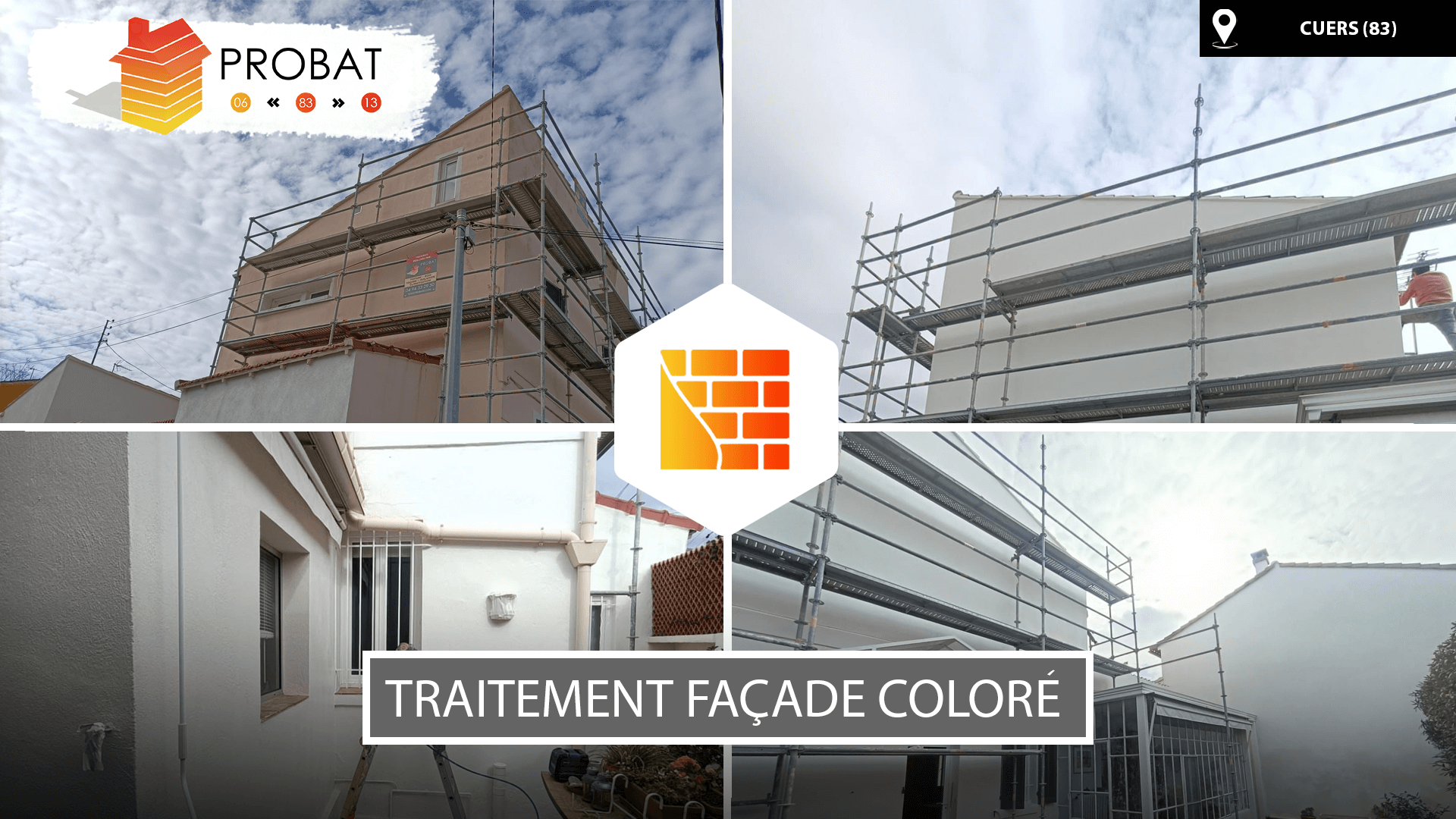Traitement de façade coloré à Cuers PROBAT